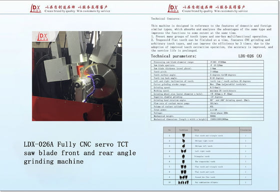Servo Full CNC delantero y trasero TCT máquina de rectificación de hojas de sierra LDX-026A