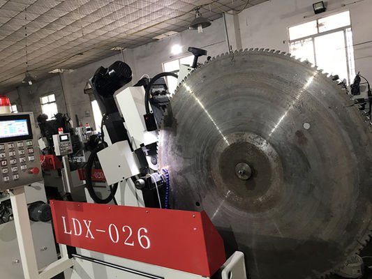 LDX-026A Servo alimentación Gran TCT Saw hoja delantera y trasera máquina de molienda de ángulo
