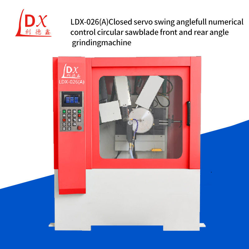 Máquina de afilado de servo de ángulo de oscilación cerrado completo de hoja de sierra CNC TCT delantera y trasera LDX-026A