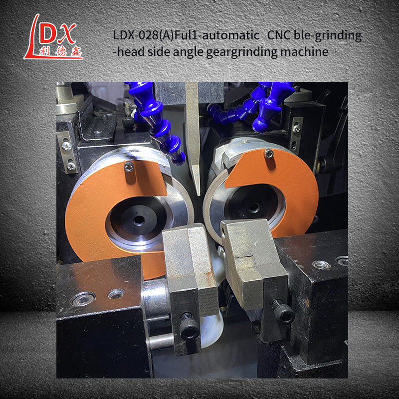 LDX-028A Máquina de afilado de ángulo lateral de hoja de sierra circular con doble cabeza de molienda CNC completa